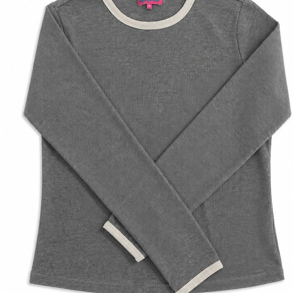 Gray Edkited Long Sleeve Top